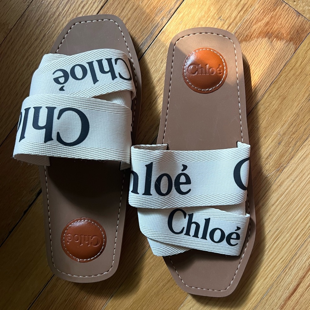 Chloe Cream and Brown Sandals